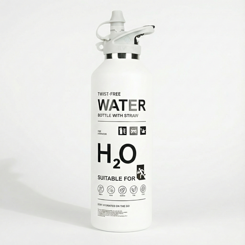 REVOMAX Fire Series vacuum insulated stainless steel water bottle in Pearl White color